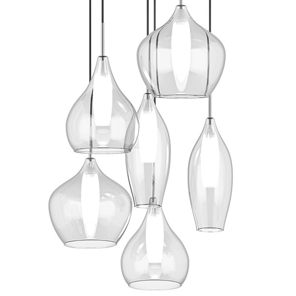 Люстра Candiano Transparent 6 Light Прозрачный Хром в Сочи | Loft Concept 