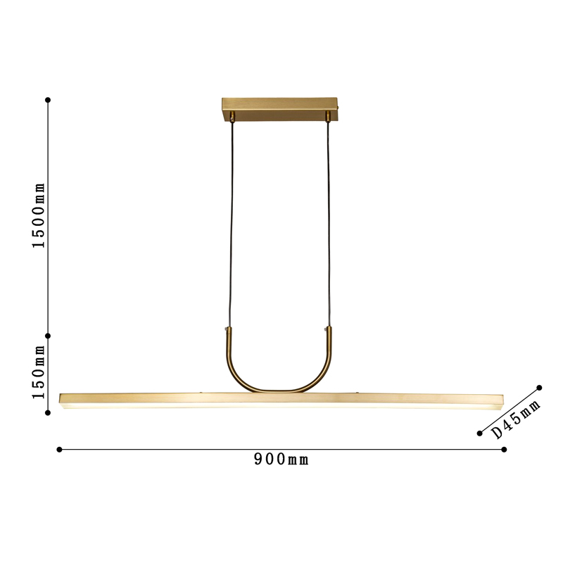 Минималистичная золотая люстра Trumpet tube в Сочи