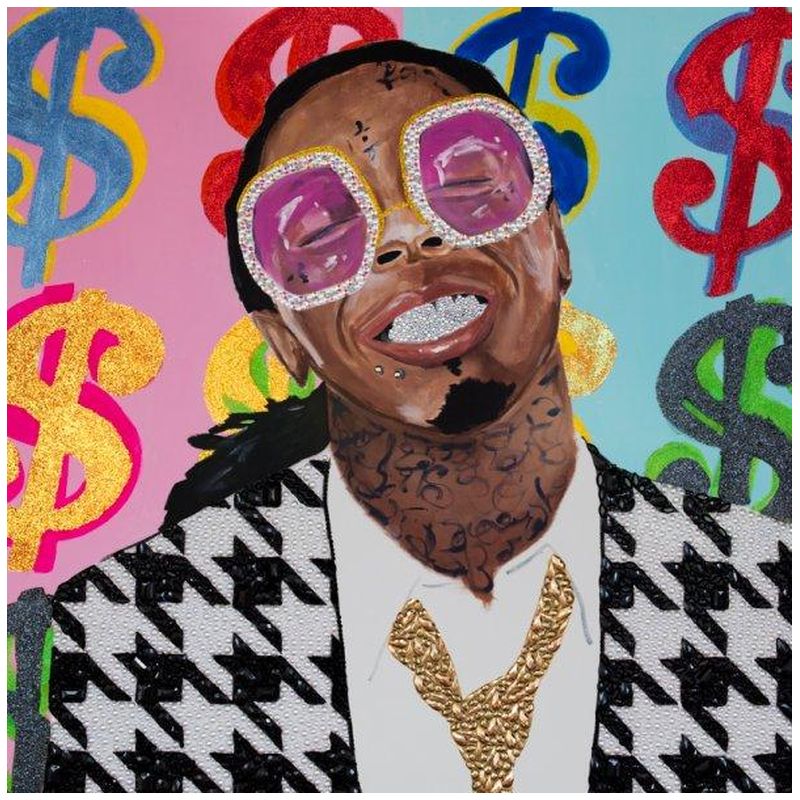 Картина Lil Wayne with Money Background, And Houndstooth Jacket Мульти в Сочи | Loft Concept 