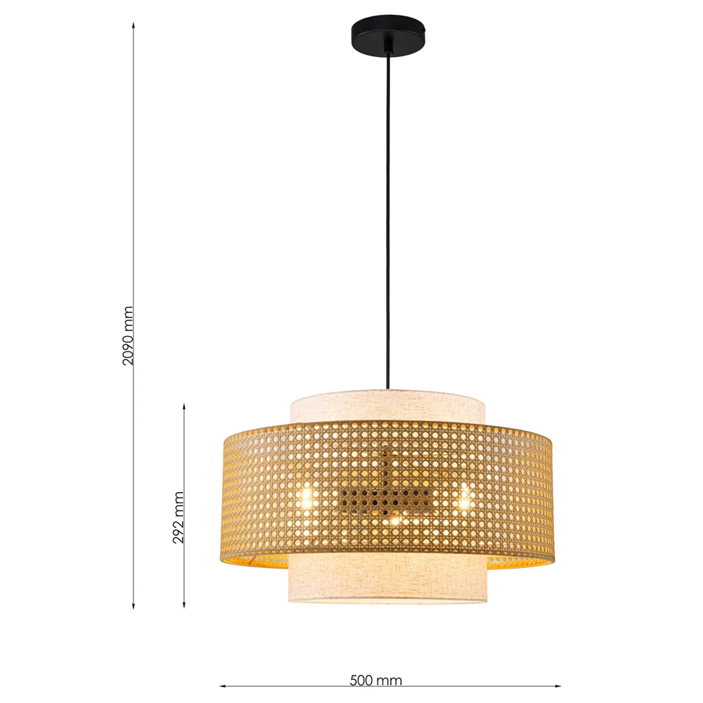 Подвесной светильник с декоративным поясом из плетеного бамбука Biuloggicu в Сочи