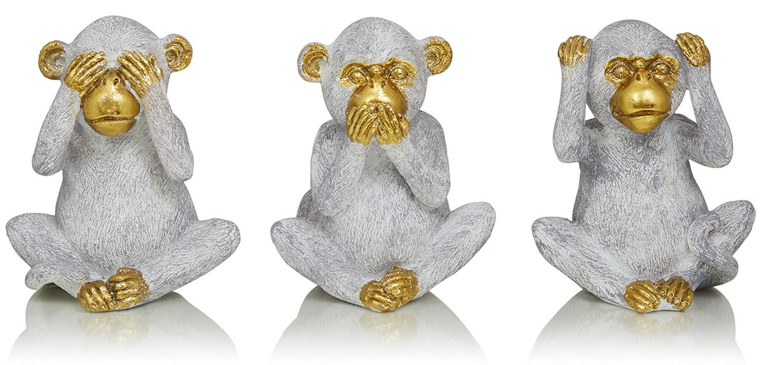 Комплект из 3-х статуэток Three Monkeys - фото