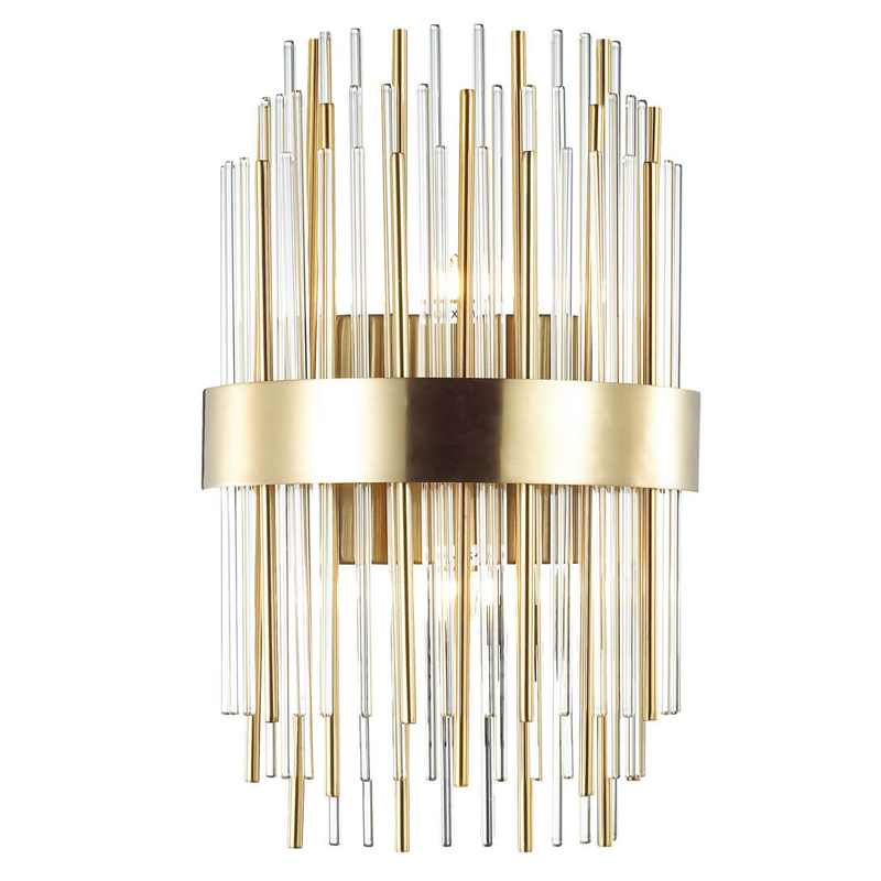 Бра Glass Stripes In The Belt Sconce Прозрачный Глянцевое золото в Сочи | Loft Concept 