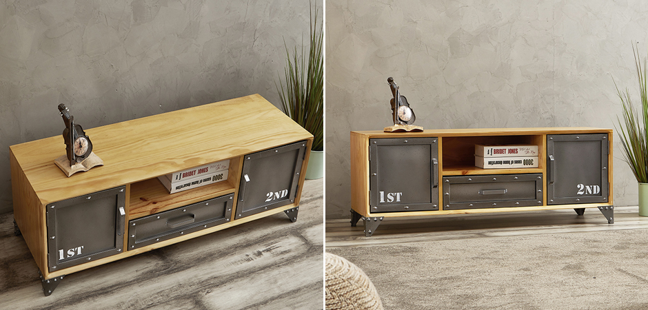 ТВ-тумба Loft Metal and Wood Double - Loft-Concept в Сочи