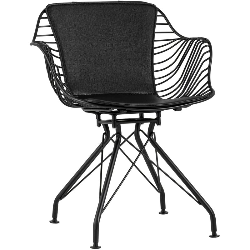 Стул Bertoia с подлокотником Chair Black metal Черный в Сочи | Loft Concept 