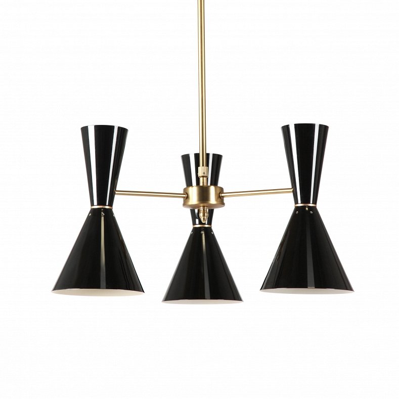 Люстра CAIRO Chandelier 3 Arm black Черный Латунь Люстра CAIRO Chandelier 3 Arm black Черный Латунь в Сочи | Loft Concept