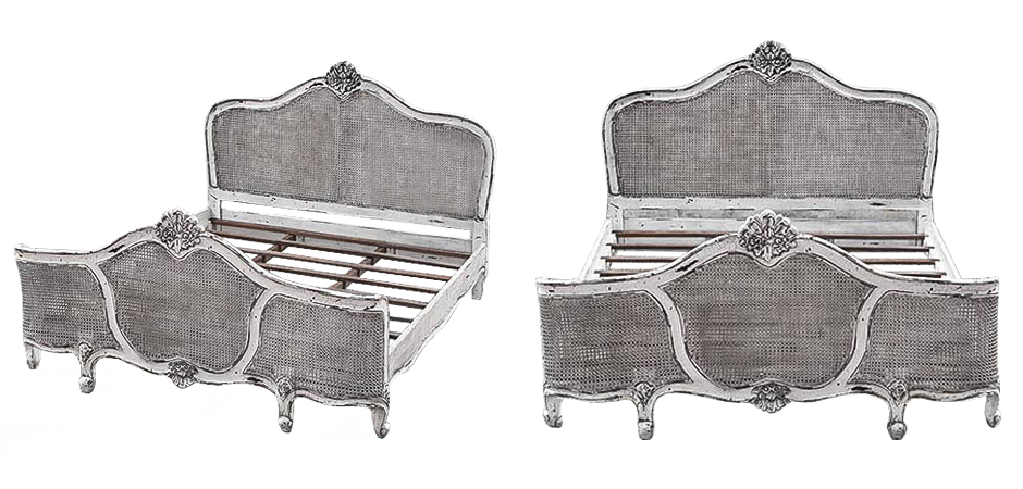 Кровать Wicker Bed White - фото №1