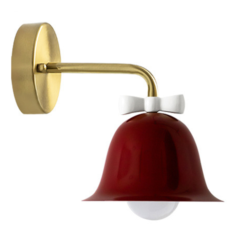 Бра Колокольчик Bell with Bow Red Wall Lamp Красный Красный Белый Золотой в Сочи | Loft Concept 