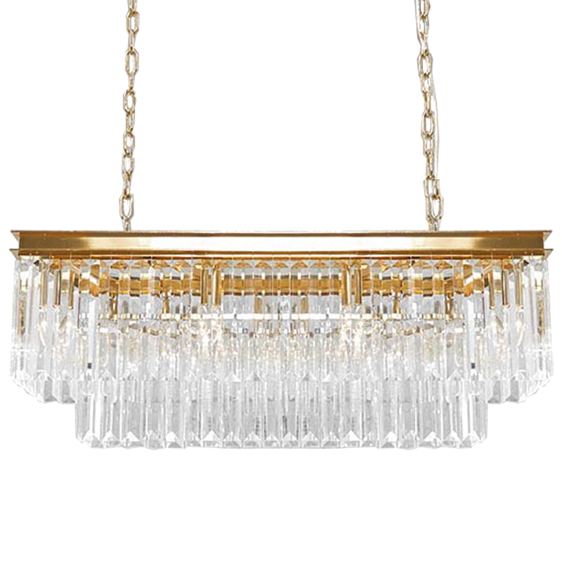 Люстра RH Odeon Chandelier Two Gold 90 Прозрачное Стекло Золотой в Сочи | Loft Concept 