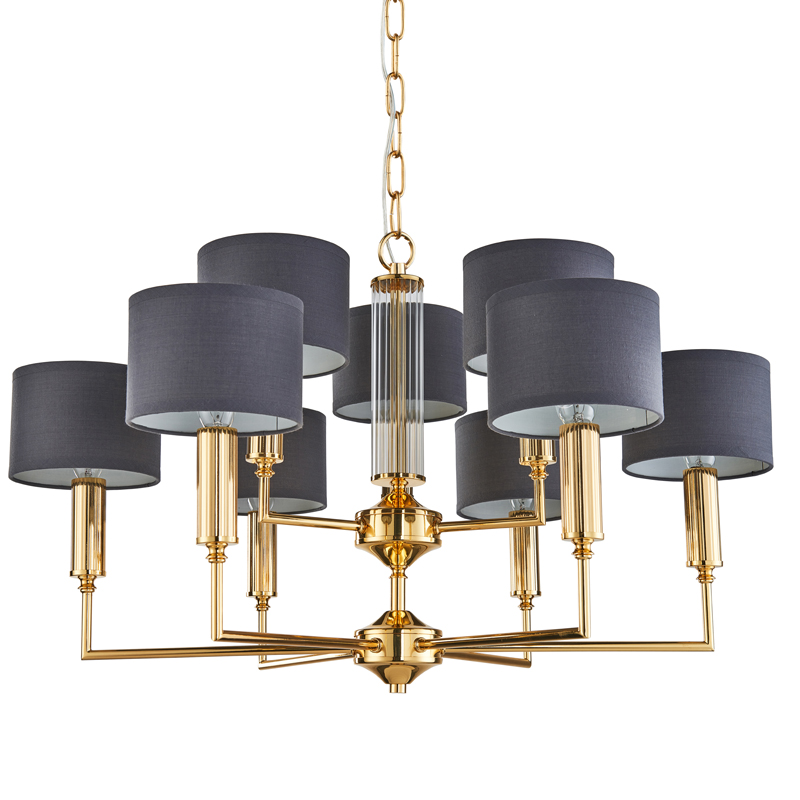 Люстра Laurent Chandelier grey 71 Глянцевое золото Серый Прозрачный в Сочи | Loft Concept 