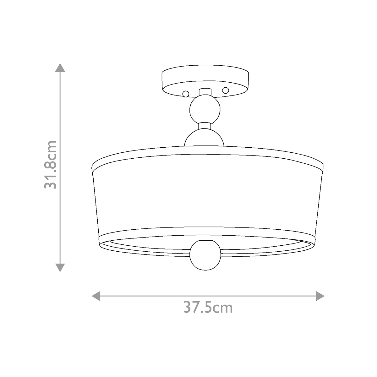 Потолочный светильник с белым цилиндрическим плафоном и шарообразными деталями Hinkley в Сочи