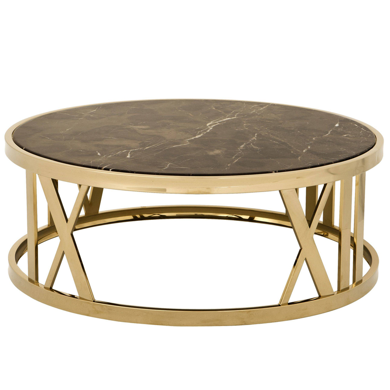 Кофейный стол Eichholtz Coffee Table Baccarat Глянцевое золото Коричневый в Сочи | Loft Concept 