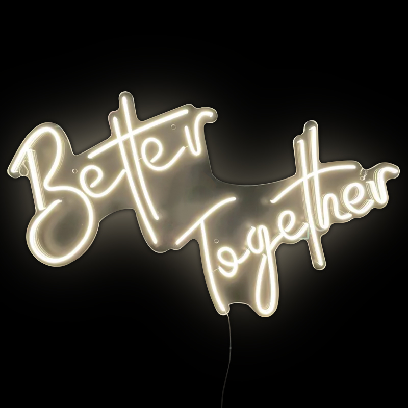 Неоновая настенная лампа Better Together Neon Wall Lamp Желтый Прозрачный в Сочи | Loft Concept 