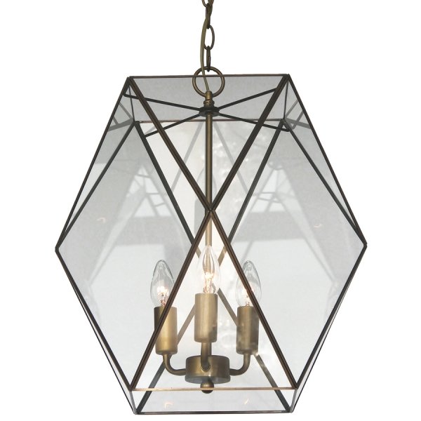 Подвесной светильник Rombius Pendant large III clear glass Латунь Античная полированная в Сочи | Loft Concept 