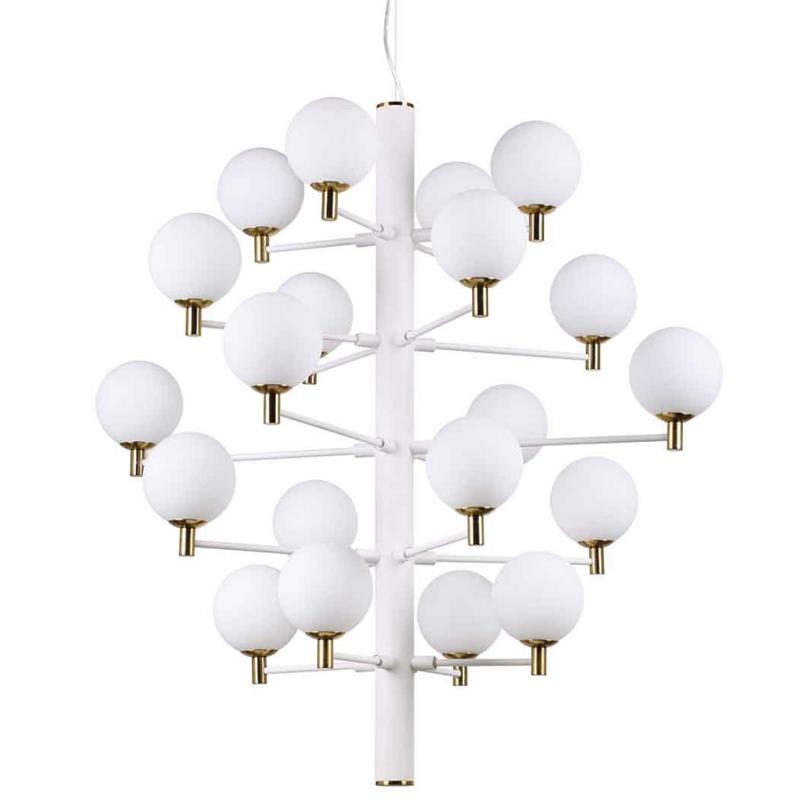 Люстра Italian Globe Abstraction Light White 20 Белый Золотой в Сочи | Loft Concept 