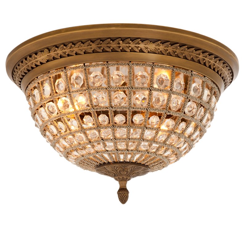 Потолочный светильник Ceiling Lamp Kasbah Antique Brass Латунь Античная полированная Прозрачное Стекло в Сочи | Loft Concept 