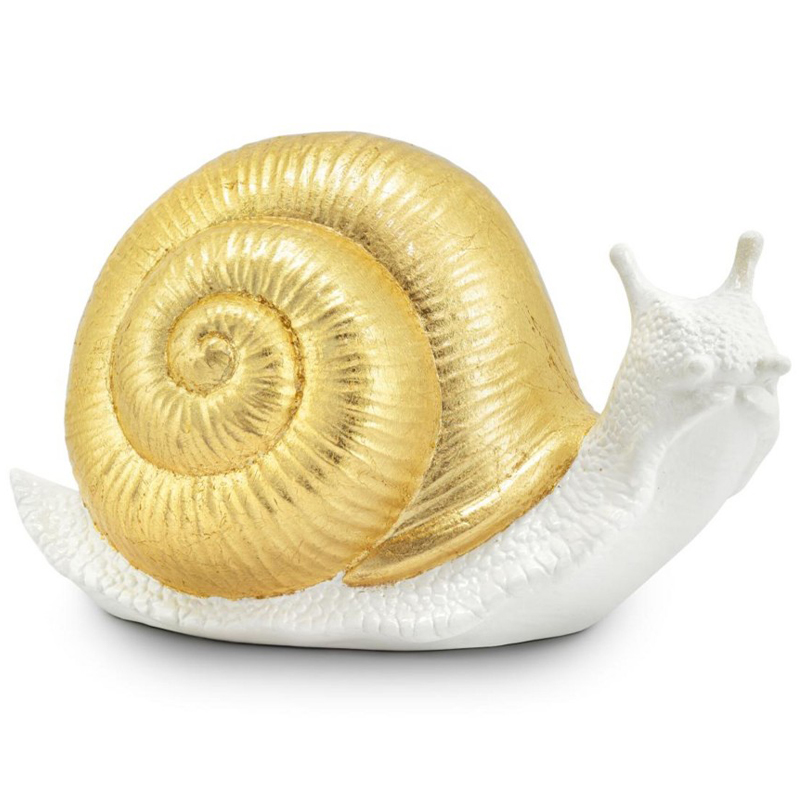 Статуэтка Abhika Snail Bisc. Goldleaf Белый Золотой в Сочи | Loft Concept 