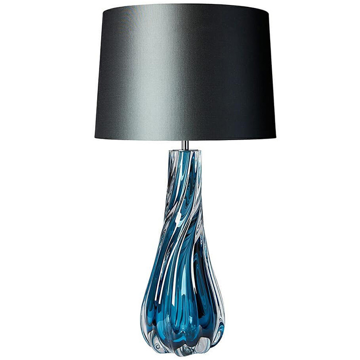 Настольная лампа Naiad Velvet Blue Table Lamp Черный Синий в Сочи | Loft Concept 