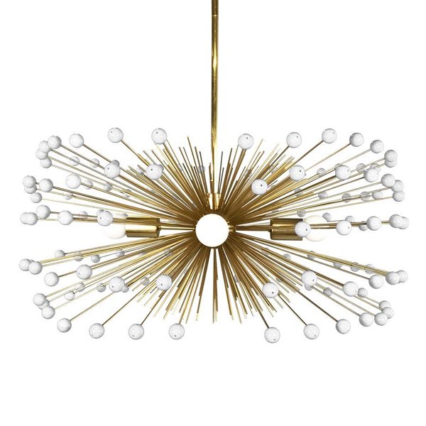 White Beaded Urchin Chandelier Sputnik  Золотой Белый в Сочи | Loft Concept 