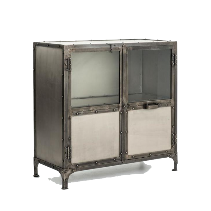 Комод металлический Industrial Steampunk Nickel 2 Door Cabinet  в Сочи | Loft Concept 