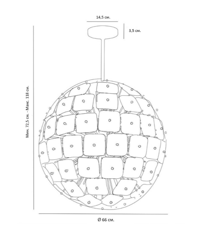 Люстра Sputnik Square Matt Chandelier в Сочи