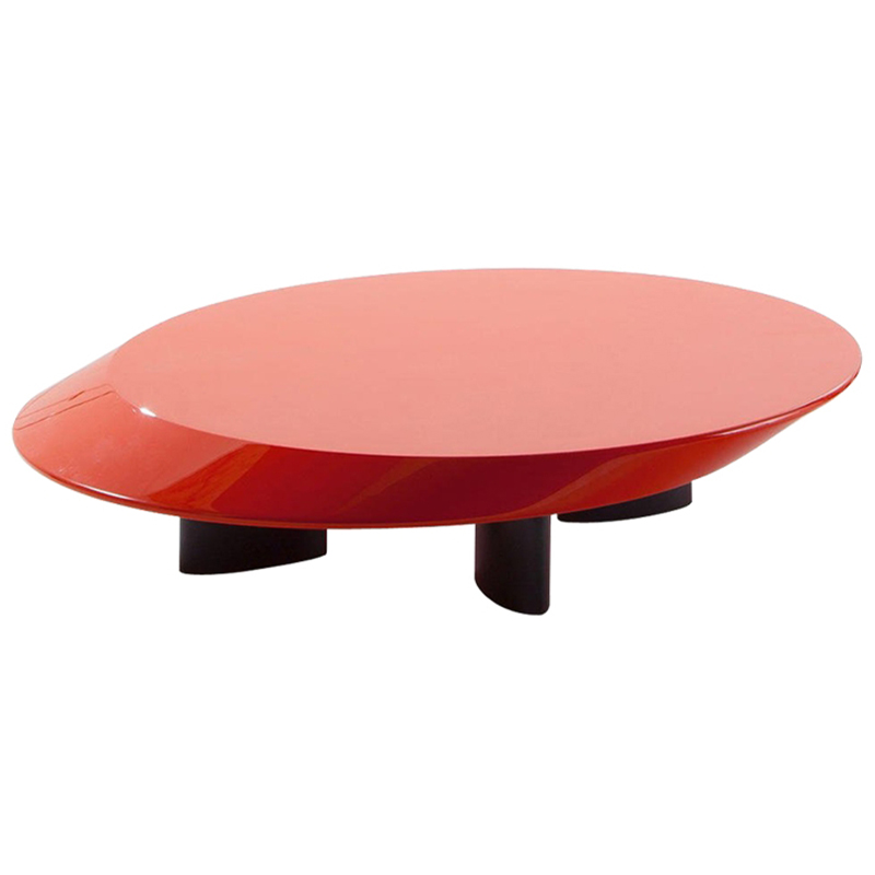 Кофейный стол Ellipse Red Glossy Coffee Table Красный Черный в Сочи | Loft Concept 