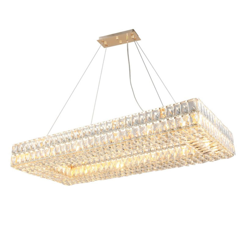 Люстра Crystal Regena Gold Rectangle Chandelier 100 Прозрачный Золотой в Сочи | Loft Concept 