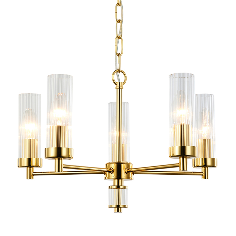 Люстра Jeanette Chandelier Gold 46 Глянцевое золото Прозрачный в Сочи | Loft Concept 