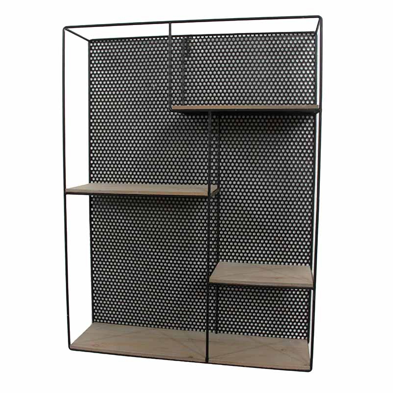 Полка Perforation Loft Rectangle Shelf Бежево-серый Черный в Сочи | Loft Concept 