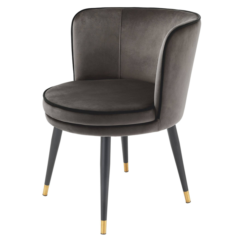 Стул Eichholtz Dining Chair Grenada grey Серый Черный Латунь в Сочи | Loft Concept 