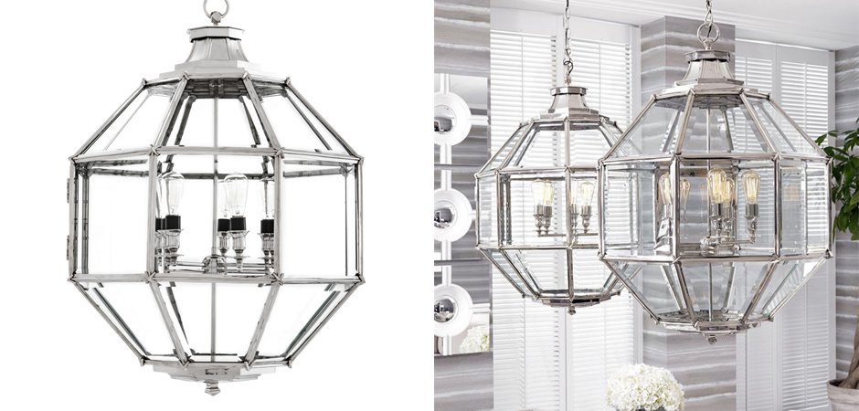 Люстра Lantern Owen Nickel L - Loft-Concept в Сочи