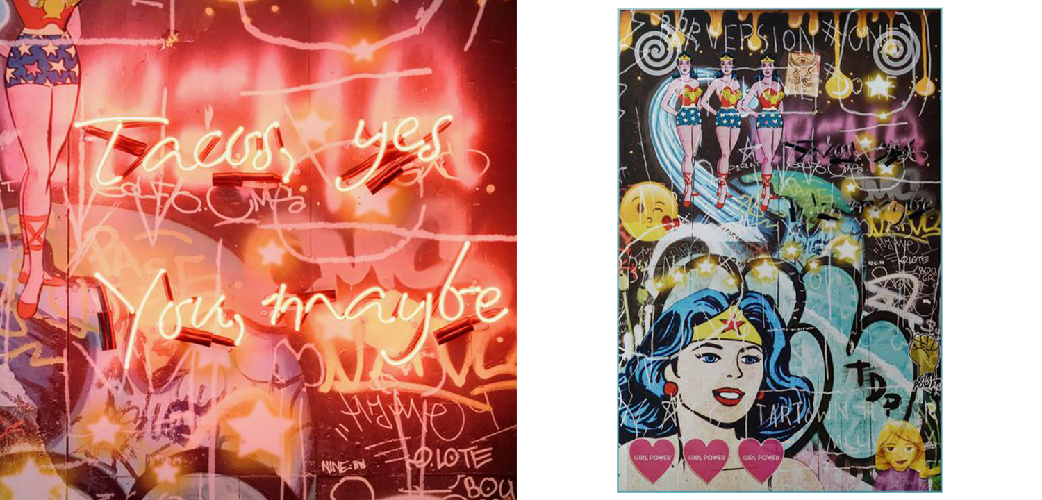 Дизайнерский Неоновый Постер Wonder Woman - фото