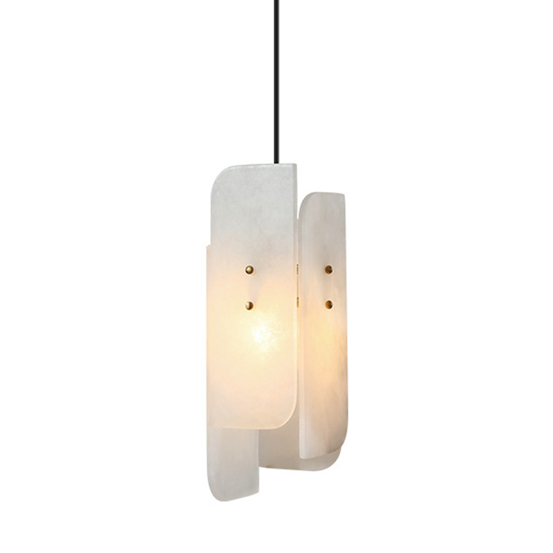 Подвесной светильник Ancel Hanging Light Белый Мрамор Bianco Глянцевое золото в Сочи | Loft Concept 