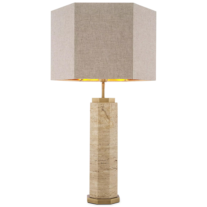 Настольная лампа Eichholtz Table Lamp Newman Бежево-серый Серый Латунь в Сочи | Loft Concept 