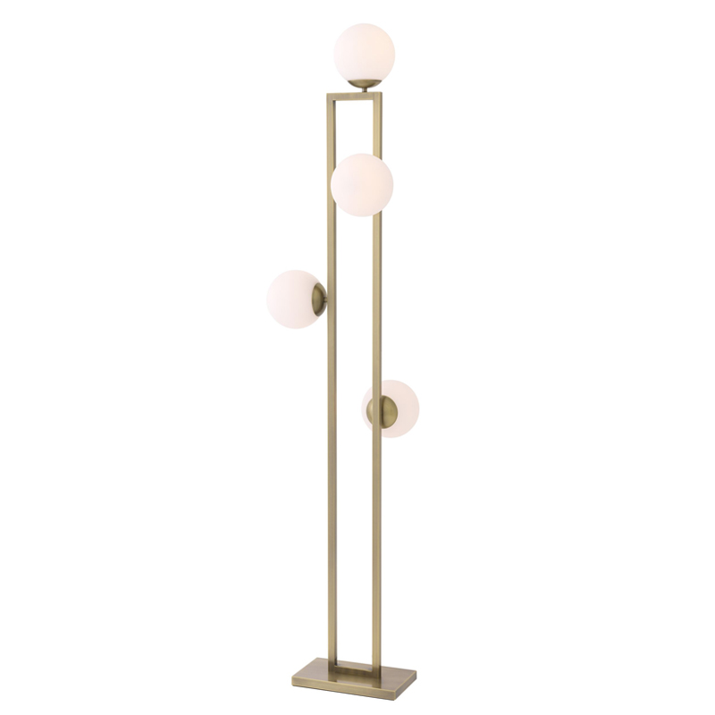 Торшер Eichholtz Floor Lamp Pascal brass Латунь Белый в Сочи | Loft Concept 