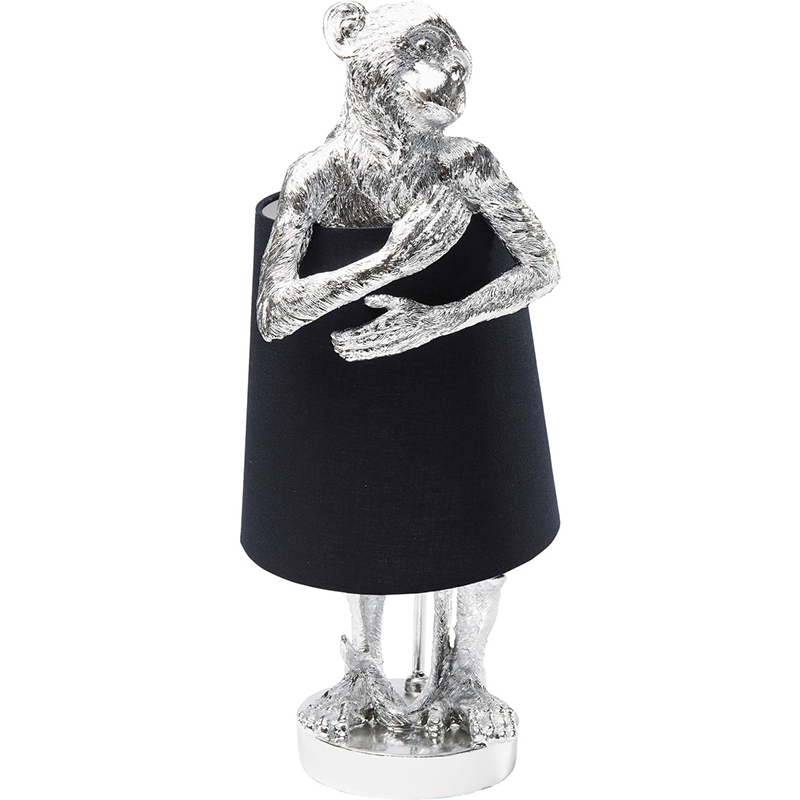 Настольная лампа Silver Monkey Hugging Lampshade Серебряный Черный в Сочи | Loft Concept 