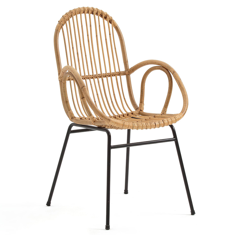 Стул Lucca Wicker Chair Бежевый Черный в Сочи | Loft Concept 