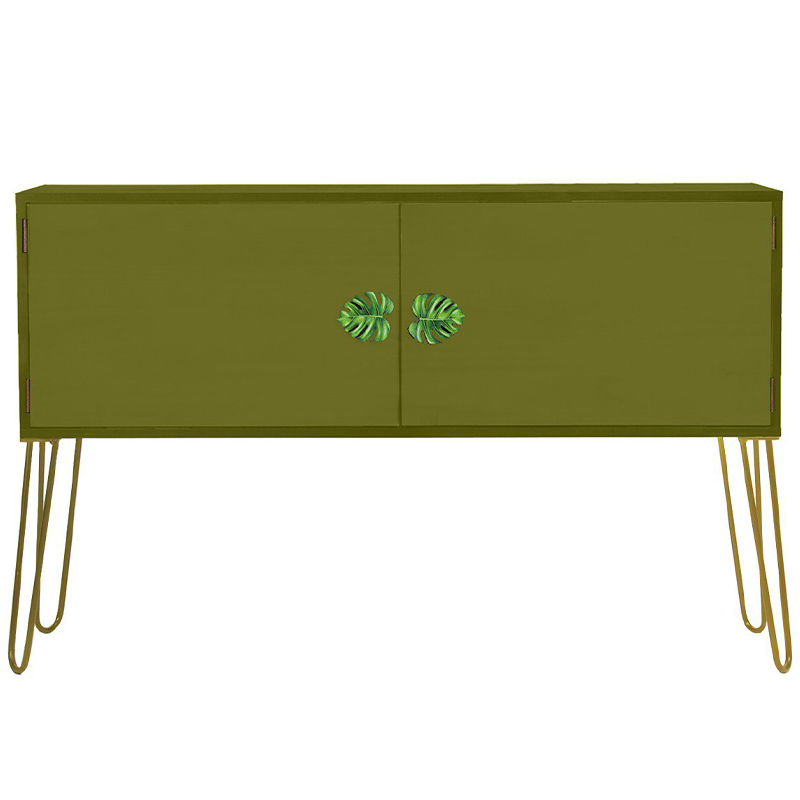 Комод длинный Monstera Green Chest of Drawers Зеленый Оливковый в Сочи | Loft Concept 