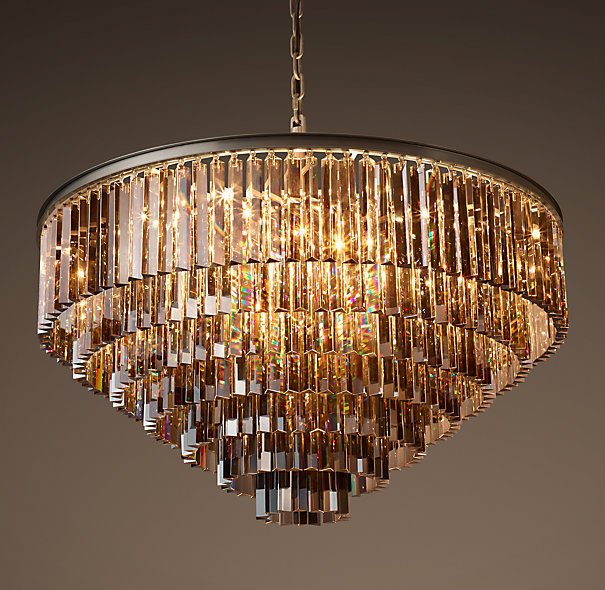 Люстра RH 1920s Odeon Smoke Glass Fringe Chandelier -80, 100 Черный в Сочи | Loft Concept 