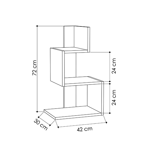 Стол приставной трехъярусный белого цвета ROSIE SIDE TABLE WHITE OAK в Сочи