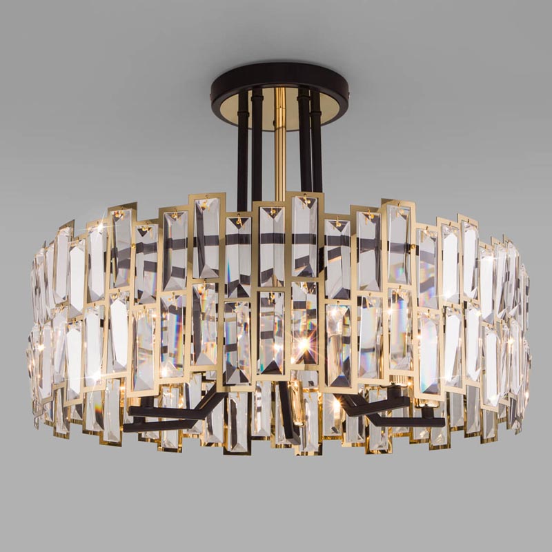 Потолочная люстра Darkness Chandelier gold 53 Черный Прозрачный (Transparent) Золотой в Сочи | Loft Concept 