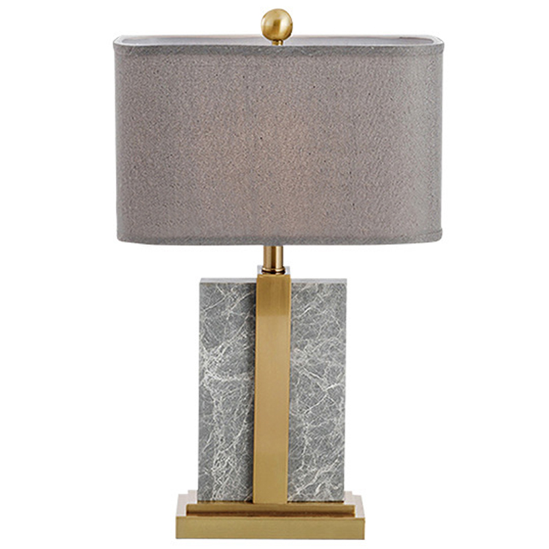 Настольная лампа Marble Brass Grey Table Lamp Серый Латунь в Сочи | Loft Concept 