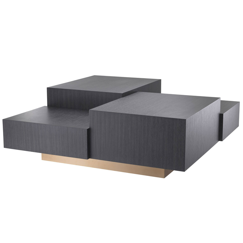 Кофейный стол Eichholtz Coffee Table Nerone Дерево Темно-Серый Матовая латунь в Сочи | Loft Concept 