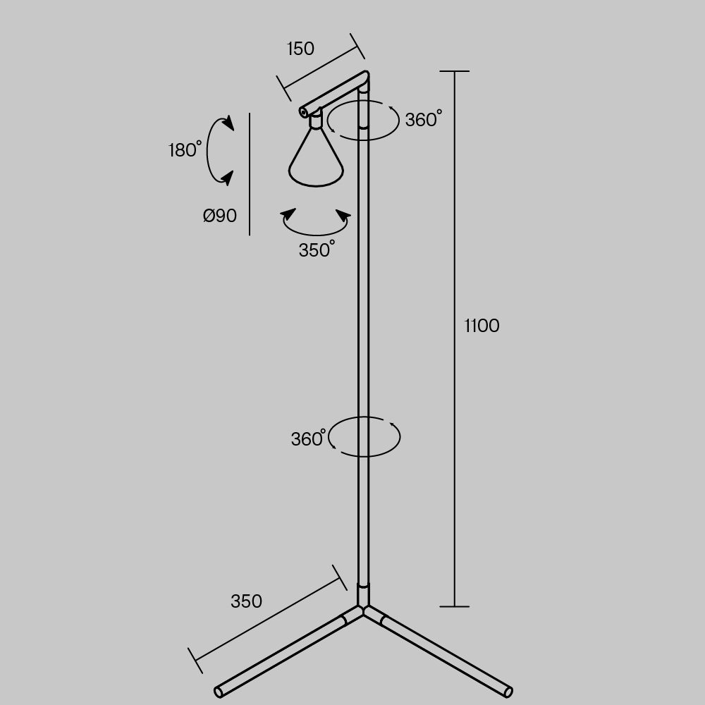 Напольный торшер светодионый Stripe 3000К 20Вт в Сочи