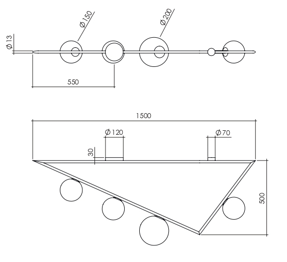 Потолочный светильник Atelier Areti Girlande Ceiling Triangle в Сочи