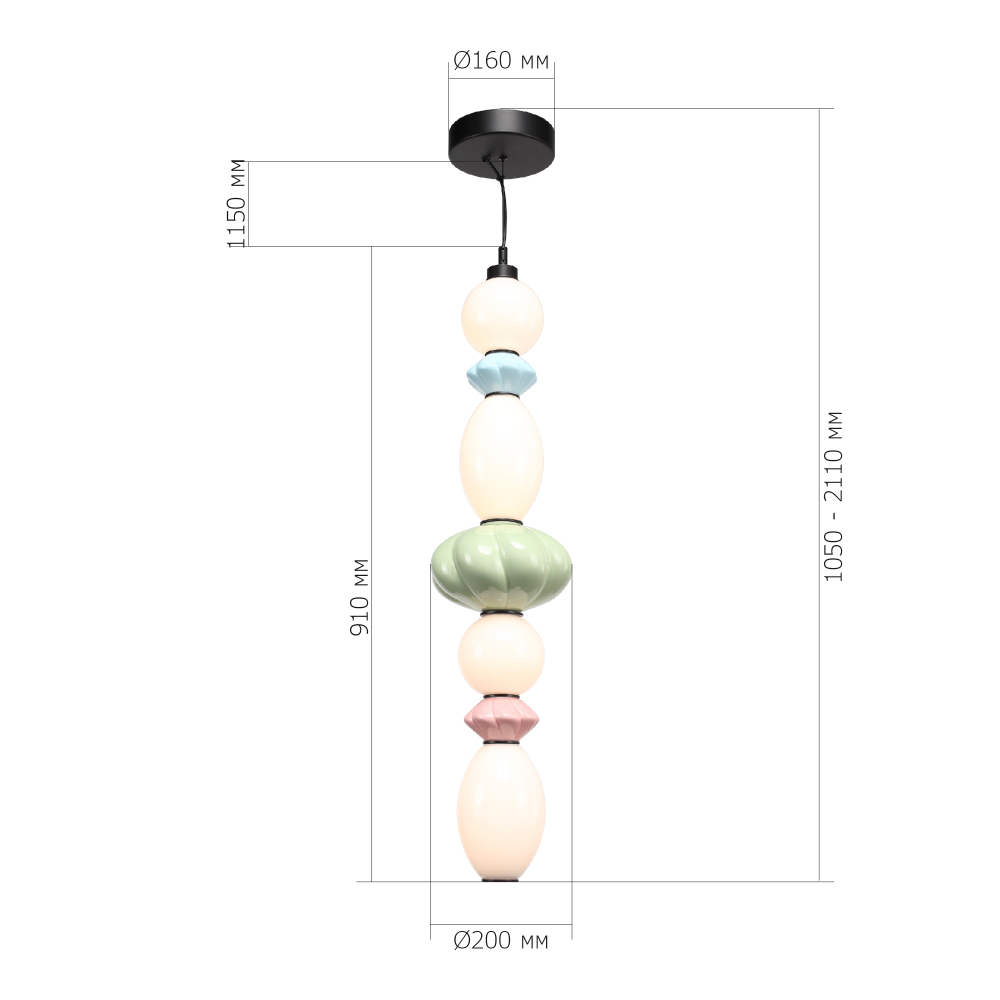 Подвесной светильник фигурный с керамическими элементами 32W LED Fragrant Light в Сочи