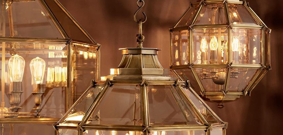 Люстра Lantern Owen Brass M - Loft-Concept в Сочи