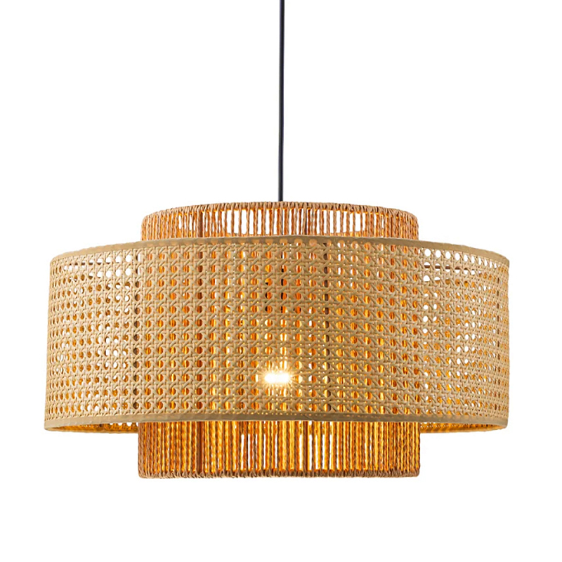 Подвесной светильник с абажуром из плтеного бамбука Light Inside the Cell Бежевый Черный в Сочи | Loft Concept 
