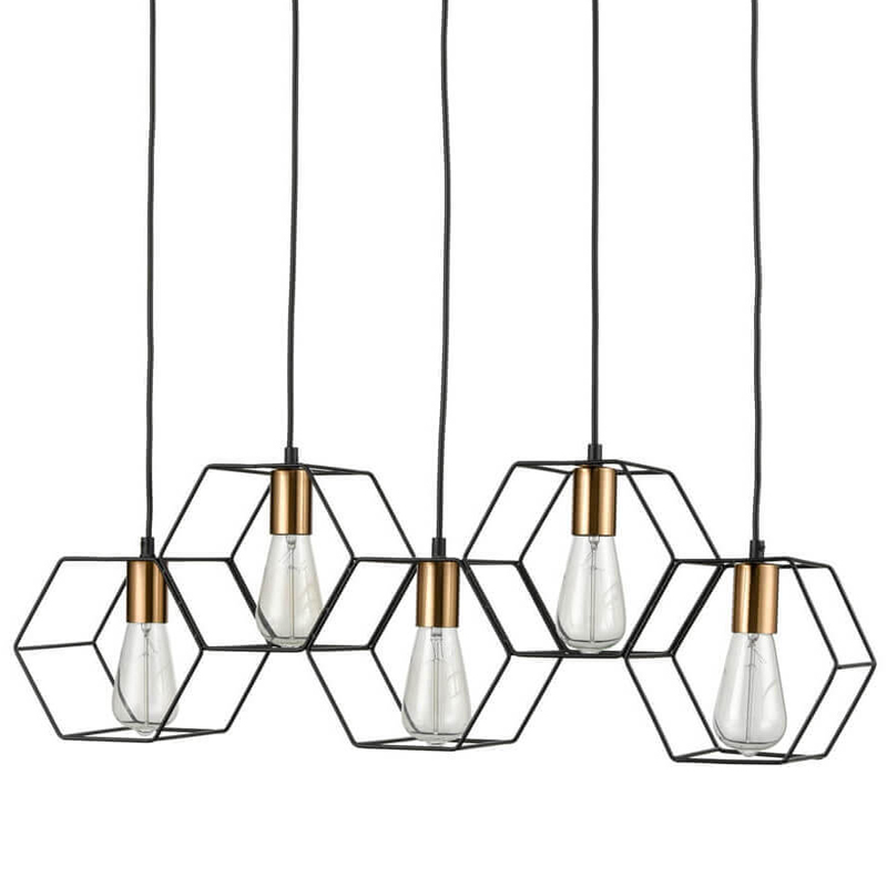 Люстра Loft Wire Cage Pendant 5 Черный в Сочи | Loft Concept 