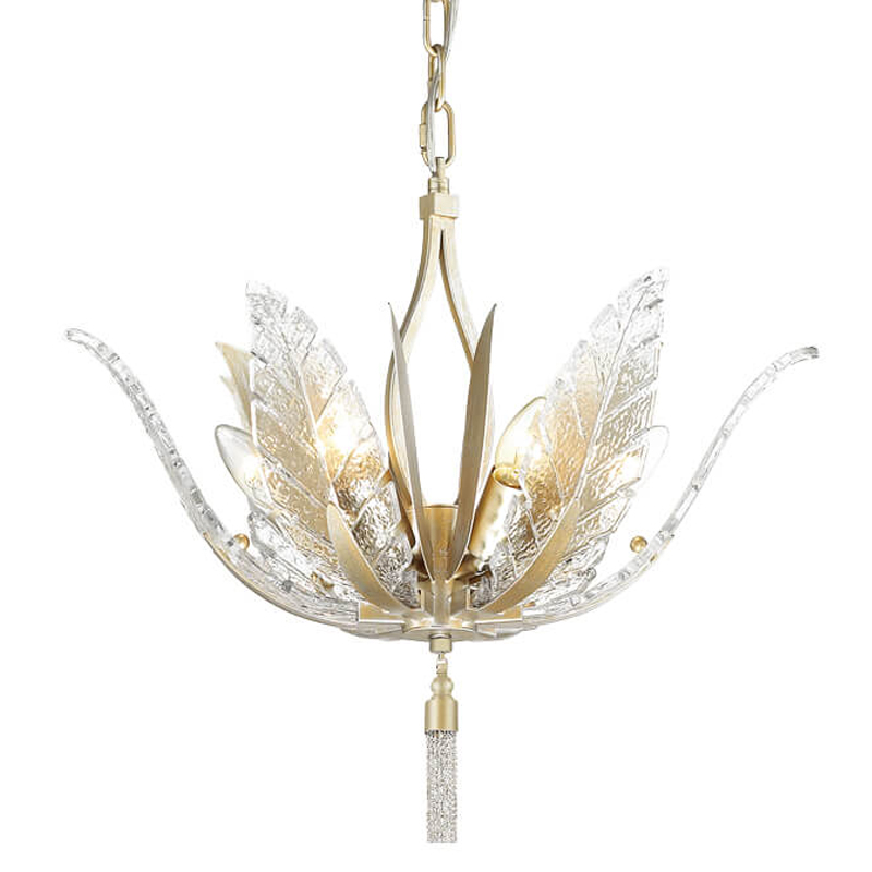 Люстра Glass Petals Chandelier 50 Золотой Прозрачный (Transparent) в Сочи | Loft Concept 