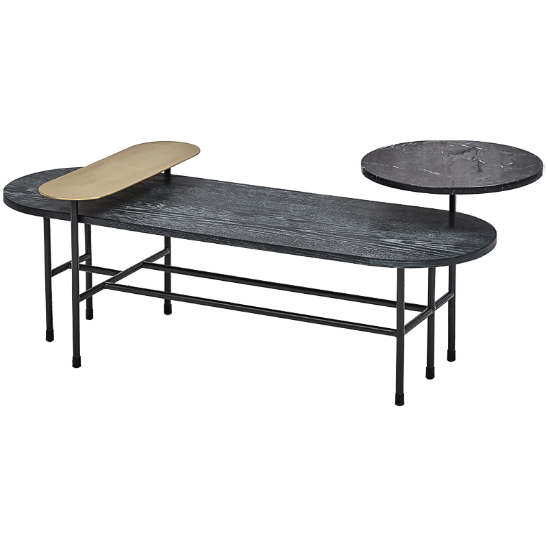 Кофейный столик Black Loft Coffee Table Черный Латунь в Сочи | Loft Concept 